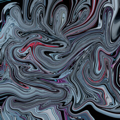 Dark, moody abstract with black, gray, and crimson tones swirling in intense motion. Ideal for edgy designs. Abstract, dark, swirl, intense, crimson.