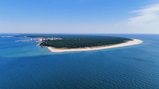Aerial view on Hel Peninsula in Poland.