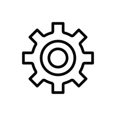 Minimalist Outline of a Gear Icon Representing Mechanism and Industry