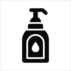 Sleek glyph icon of clear liquid soap container