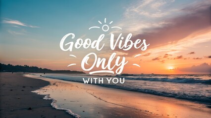 Beach sunset inspires with good vibes and positive emotions at the ocean