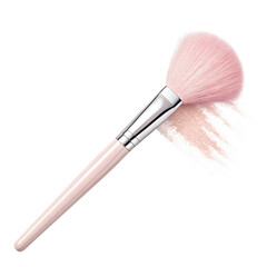 Pink Powder Brush Makeup Application Tool Isolated On Transparent Background