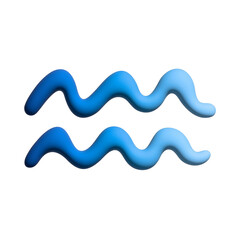 3d aquarius zodiac sign Astrology clipart Element for design