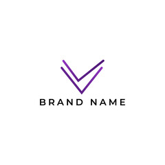 ILLUSTRATION TRIANGLE LETTER V GEOMETRIC LOGO ICON PURPLE GRADIENT COLOR TEMPLATE SIMPLE MINIMALIST ELEMENT DESIGN SIMPLE VECTOR GOOD FOR APPS, BRAND 