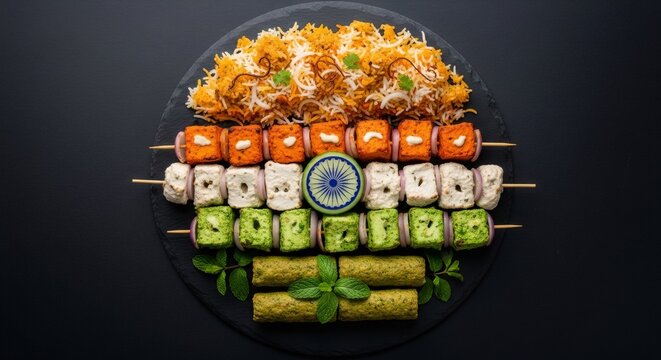 Indian Flag Themed Food Platter for Independence Day Celebration
