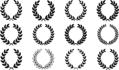 Classic Laurel Wreath Collection in Nine Elegant Vector Styles