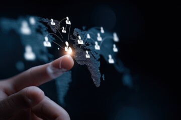 Hand interacting with a global network visualization (1)