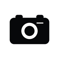 Simple Minimalistic Black Camera Icon for Creative Design Projects