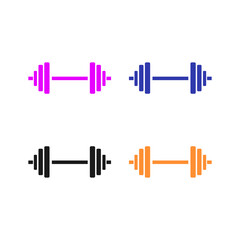 COLORFUL DUMBBELLS SIGN SYMBOL LOGO VECTOR