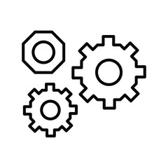 Minimalistic Outline of Gears and Nuts for Industrial Design Projects