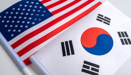 Two flags, American and Korean