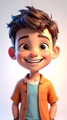3D Render of a Happy Girl Avatar with Glowing Skin, Big Eyes, and Warm Soft Light — Perfect for Character Design, Digital Profiles, Social Media Icons, and Creative Visual Projects