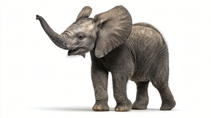 Obraz premium Majestic Baby Elephant: A young elephant, exuding strength and charm, stands proudly. Showcasing its playful nature and the enduring spirit of the animal kingdom.