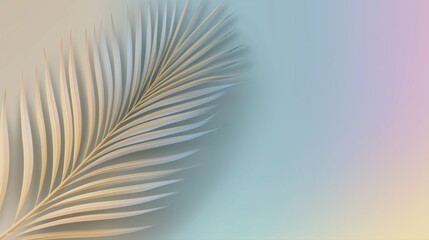 Obraz premium gradient pastel background with palm leaves with copy space. A modern trending banner template for beauty products