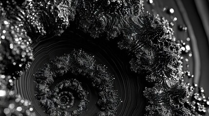 Abstract Spiral Design With Black And Grey Patterns