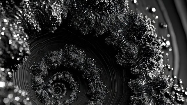 Abstract Spiral Design With Black And Grey Patterns