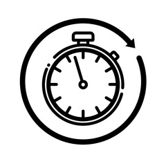 continuous stopwatch time - vector icon