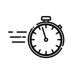  fast,  stopwatch timer - vector icon