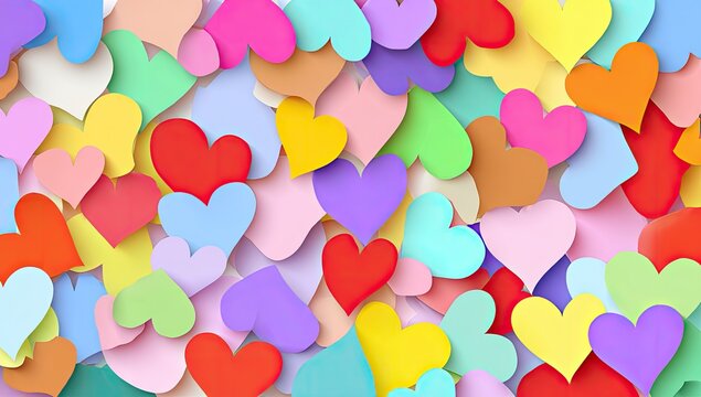 Colorful heart pattern background - Powered by Adobe