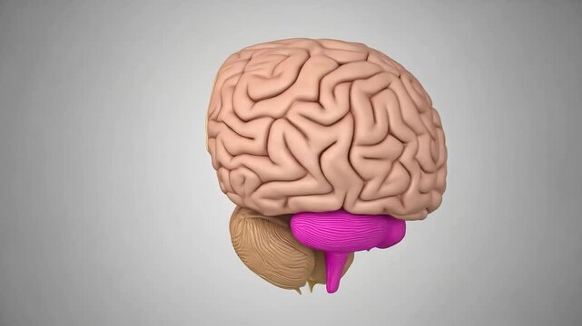 Human Brain Anatomy Cross Section Medical Illustration