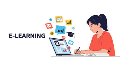 E-learning Online Education Concept
