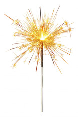Fototapeta premium Bright sparkler glowing against transparent background, casting festive light and celebratory mood for holiday moments