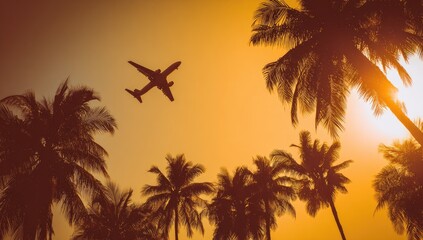 Tropical Sunset Airplane