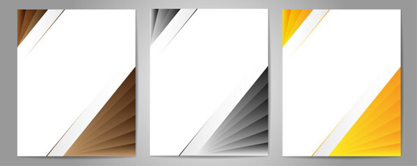 Creative template suit for seminar, farewell, poster, presentation, conference – Book cover design set with gradient line– Abstract cover background with minimal shape