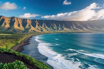 Obraz premium Breathtaking Kauai North Shore Nature Panorama in Hawaii