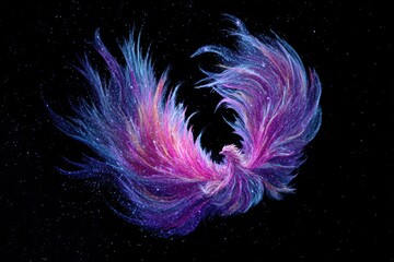 Abstract fractal design of a cosmic bird