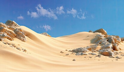 Vast desert landscape under a vibrant blue sky (1)