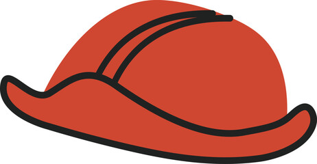 Firefighter Helmet with Black Outline