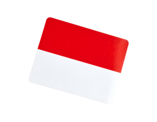 Indonesian flag sticker stuck isolated on transparent background