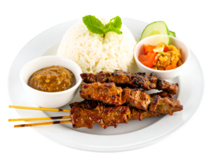 satay isolated on transparent background