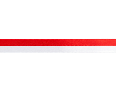 straight horizontal red and white ribbon isolated on white background