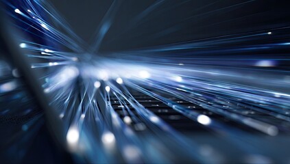 Abstract digital artwork of fiber optic cables