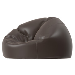 Brown Leather Look Bean Bag Isolated