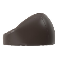 Side View of Brown Bean Bag Isolated