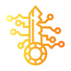 digital key Line Gradient Icon