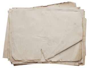 Vintage Piled Paper Sheets on Display