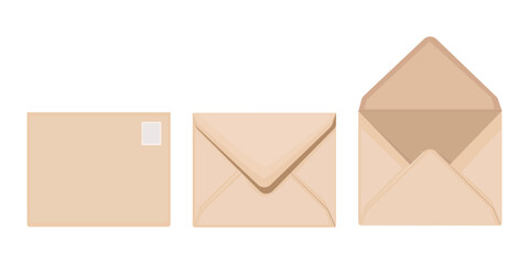 vector illustration of envelopes set. 