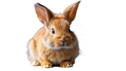 Rbbit looking cute isolated on white background. png, ai generated.