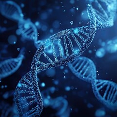 dna helix on black background 