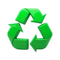 Obraz premium Green recycle icon isolated on transparent