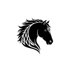 Elegant horse silhouette with intricate mane design representing grace and beauty. The horse symbolizes strength and freedom, embodying themes often associated with the Year of the Horse.