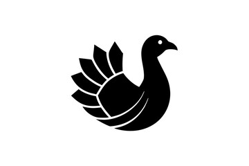 Minimalist Turkey Beak and Wattle Negative Space Logo Design