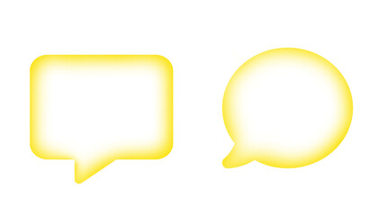 yellow speech bubbles Colorful Glossy Design on Transparent Background
