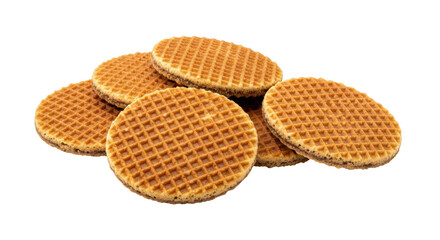 Isolated Pile of Stroopwafels