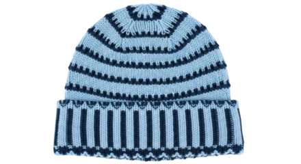 Isolated Blue and Black Beanie Hat