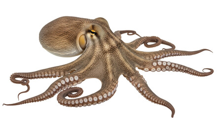 Isolated Octopus with Detailed Texture © Johanna